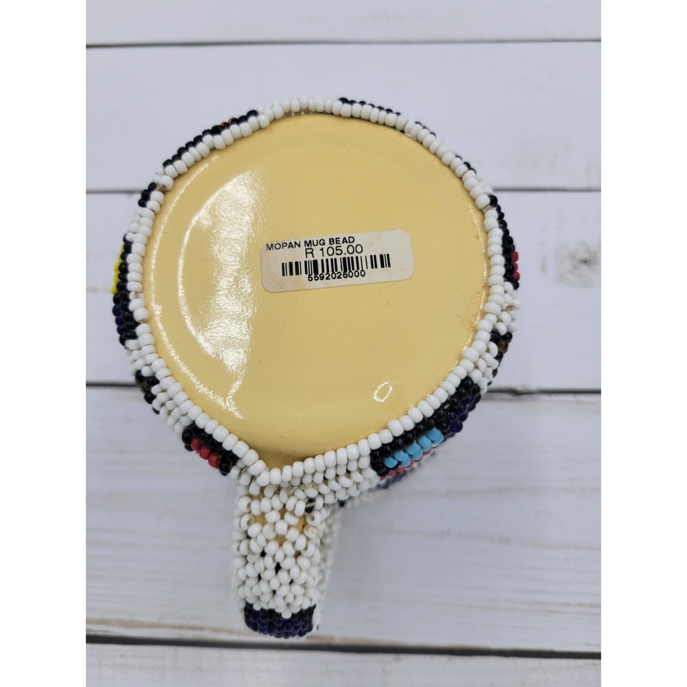 Mopani African Handcrafted Beaded Ceramic Mug with Colorful Art Pattern - Picture 8 of 8